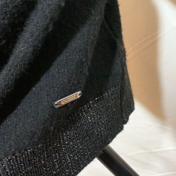 Guess Los Angeles Black Fuzzy Sparkly Sweater NWT - Picture 9 of 13